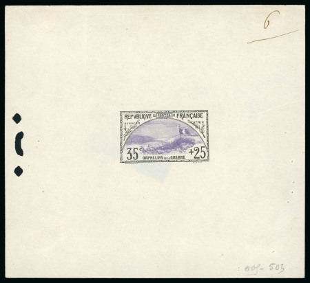 Stamp of France » Émissions à partir de 1900 1917-1918, Épreuve de luxe sur feuillet Orphelins Y&T