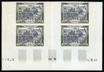 Stamp of France » Poste Aérienne 1950, Bloc de 4 bas de feuille Vue de Paris 1000 francs