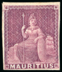 Stamp of Mauritius » 1858-62 Britannia Issues (SG 26-35) 1858-62 (9d) magenta, two shades, one mint o.g. other regummed, plus (6d) vermilion unused