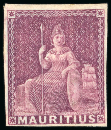 Stamp of Mauritius » 1858-62 Britannia Issues (SG 26-35) 1858-62 (9d) magenta, two shades, one mint o.g. other regummed, plus (6d) vermilion unused