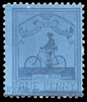 Stamp of South Africa » Mafeking 1900 Major Goodyear 3d deep blue on blue mint og showing variety broken value tablet at foot