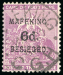 Stamp of South Africa » Mafeking 1900 COGH 1d on 1/2d & 3d on 1d "Standing Hope" mint & unused respectively, and "Seated Hope" 6d on 3d and 1s on 4d used 