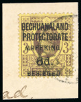 Stamp of South Africa » Mafeking 1900 GB Jubilee 6d on 2d (pos.4 in the setting) and 6d on 3d (pos.6) with serif overprint, tied to individual pieces by Mafeking cds