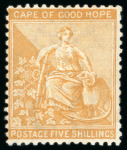 Stamp of South Africa » Cape of Good Hope 1871-76 Wmk CC 5s yellow-orange mint