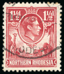 Stamp of Northern Rhodesia 1938-52 Pictorials 1 1/2d carmine with "tick bird" flaw, used