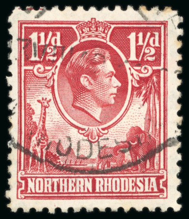 Stamp of Northern Rhodesia 1938-52 Pictorials 1 1/2d carmine with "tick bird" flaw, used