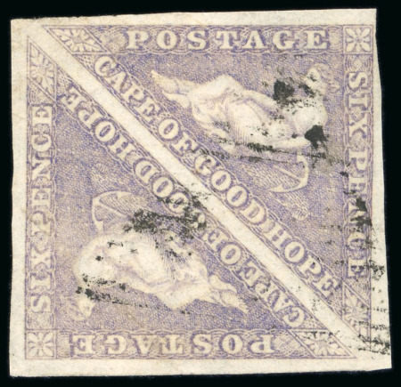 Stamp of South Africa » Cape of Good Hope 1855-63 6d pale rose-lilac pair, fine to large margins, used