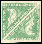 Stamp of South Africa » Cape of Good Hope 1863-64 1s bright emerald green pair, mint o.g.