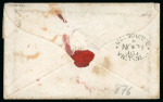 Stamp of Australia » Victoria 1855 (Nov 21) Envelope to England with 1855 6d. QV dull orange "per ship James Baines"