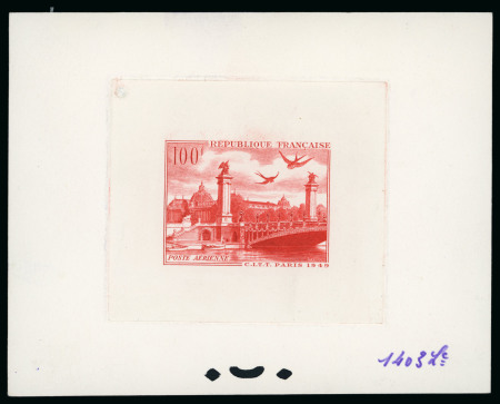 Stamp of France » Poste Aérienne 1949, Épreuve de couleur 100 francs CITT Pont Alexandre