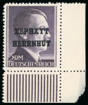 Stamp of Germany » Local Issues 1945 HERRNHUT 1945 set of the 14 issued stamps 1pf to 60pf including the two shades of the 6pf value and the very rare 12 unissued values
