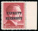 Stamp of Germany » Local Issues 1945 HERRNHUT 1945 set of the 14 issued stamps 1pf to 60pf including the two shades of the 6pf value and the very rare 12 unissued values