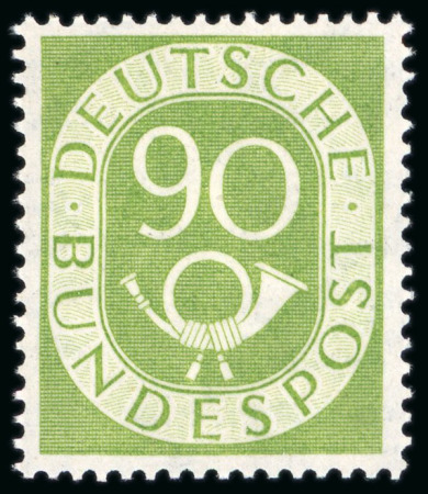 Stamp of Germany 1951 Posthorn mint n.h. set of 16