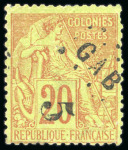 Stamp of Colonies françaises » Gabon 1886, Y&T n°1 * B/TB, cote 750€, signé A. Brun