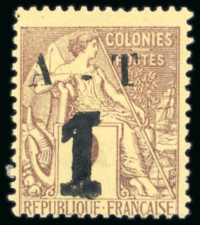 Stamp of Colonies françaises » Annam and Tonkin 1888, Y&T n°5 neuf sans gomme TB, cote 390€, signé