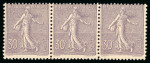 Stamp of France » Émissions à partir de 1900 1903, Bande de 3 horizontale Type Semeuse 30 centimes