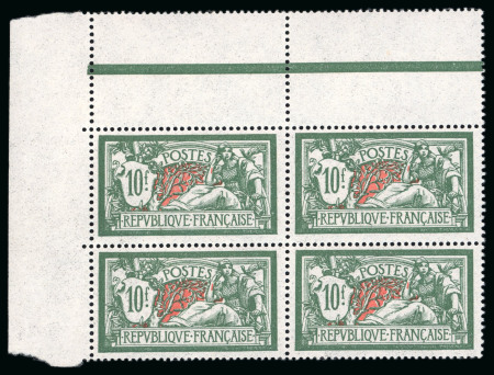 Stamp of France » Émissions à partir de 1900 1925-1926, Bloc de 4 coin de feuille interpanneau Type
