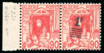 Stamp of Colonies françaises » Algérie 1939-1940, Y&T n°158c surchargé tenant à non surchargé