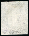 Stamp of Switzerland / Schweiz » Kantonalmarken » Zürich 1843 4 Rp Type III mit waagerechten Unterdrucklinien, gerandet durch SCHWARZEN SOWIE SCHWACHEN BLAUEN STEMPEL