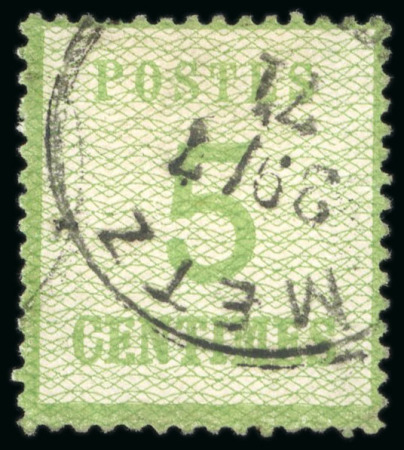 Stamp of France » Alsace-Lorraine 1870-1871, Y&T n°4b burelage renversé oblitération