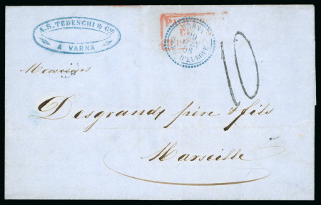Stamp of France » Lettres Classiques 1858, Lettre de Varna pour Marseille, non affranchie