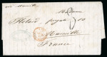 Stamp of Hong Kong 1857 (Feb 12) Entire letter from written in Macao and sent to France
