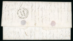 Stamp of Hong Kong 1856 (Nov 14) Entire from Hong Kong to France with "PAID / AT / HONG KONG" single-ring crowned circle