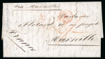 Stamp of Hong Kong 1856 (Nov 14) Entire from Hong Kong to France with "PAID / AT / HONG KONG" single-ring crowned circle