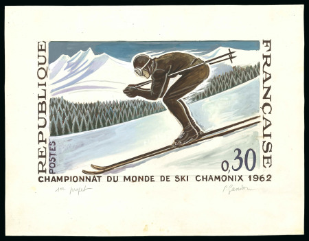 Stamp of France » Émissions à partir de 1900 1962, Maquette du premier projet par Gandon pour le