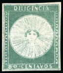 Stamp of Large Lots and Collections Uruguay: 1856-60, Album page with four 1856 Diligencia 60c with three unused and one used