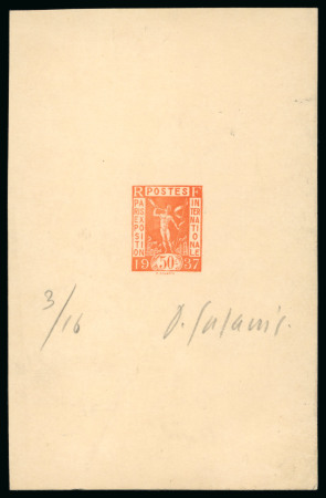 Stamp of France » Émissions à partir de 1900 1937, Épreuve d'artiste en orange Exposition internationale