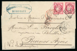 Stamp of France » Emission de Bordeaux 1870 1871, Lettre pour Buenos Aires (Argentine) par voie
