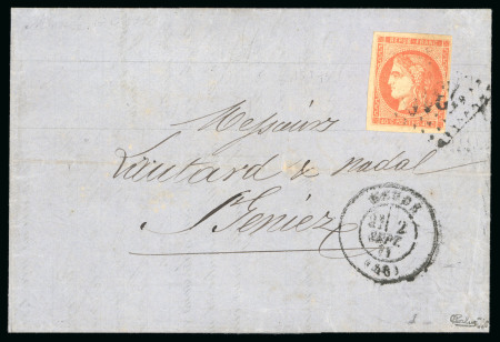 Stamp of France » Emission de Bordeaux 1870 1871, Lettre imprimée affranchissement double port