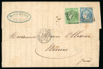 Stamp of France » Emission de Bordeaux 1870 1871, Lettre avec rare affranchissement Émission de