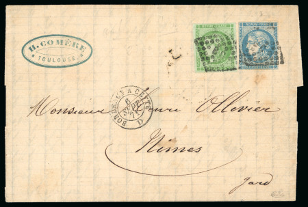 Stamp of France » Emission de Bordeaux 1870 1871, Lettre avec rare affranchissement Émission de