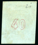 Stamp of Greece » Large Hermes Heads » 1868-69 Cleaned plates 40L Mauve on green paper, used, large to huge margins,