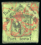 Stamp of Switzerland / Schweiz » Kantonalmarken » Genf 1843 linke Hälfte Doppelgenf, ohne Ränder und berührt