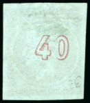 Stamp of Greece » Large Hermes Heads » 1871-76 Meshed paper issue 40L Deep bright purple on blue "Groseille", used, good