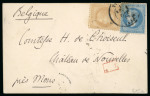 Stamp of France » Guerre de 1870-1871 BELGIQUE, 1870, Pli confié aux aérostiers sur carte