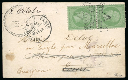 Stamp of France » Guerre de 1870-1871 1870, Carte postale sans mention manuscrite ballon