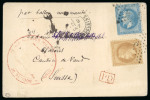 Stamp of France » Guerre de 1870-1871 SUISSE, 1870, Carte Croix-Rouge acheminée par ballon