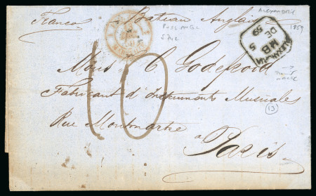 Stamp of Auction catalogues » Alexandrie 1859, Lettre pour Paris postée d'Alexandrie et postée
