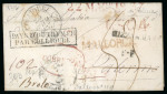 Stamp of France 1837, Lettre des Baléares (Espagne) pour Palerme (Italie)