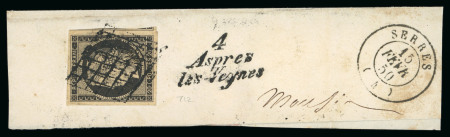 Stamp of France » Type Cérès de 1849-1850 1850, Fragment de lettre avec Cérès non dentelé
