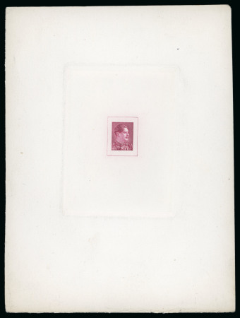 Stamp of Romania » Later Issues 1930ca. Charles II three-quarter profile sunken die proofs (2) showing him in military uniform