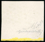 Stamp of Italian States » Papal States 1867, 40 c. giallo, esemplare eccezionale angolo di foglio, 