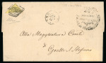 Stamp of Italian States » Papal States 1852 4b on Yellow, DIAGONAL BISECT used as 2b value on cover