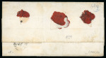 Stamp of Italian States » Papal States 1867 20c Indian Red, horizontal INTERPANNEAU PAIR plus single used on insured cover from Palestrina