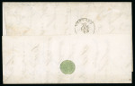 Stamp of Italian States » Sardinia 1861, 40 c. rosa chiaro, splendido esemplare con margini ampi, frazionato a metà in diagonale per il porto di 20 c. su lettera