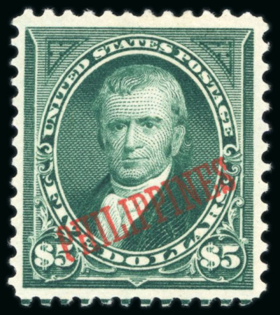 Stamp of United States » U.S. Possessions » Philippines » U.S. Administration - Regular Issues 1901, $5 dark green, mint o.g. with light hinge rest